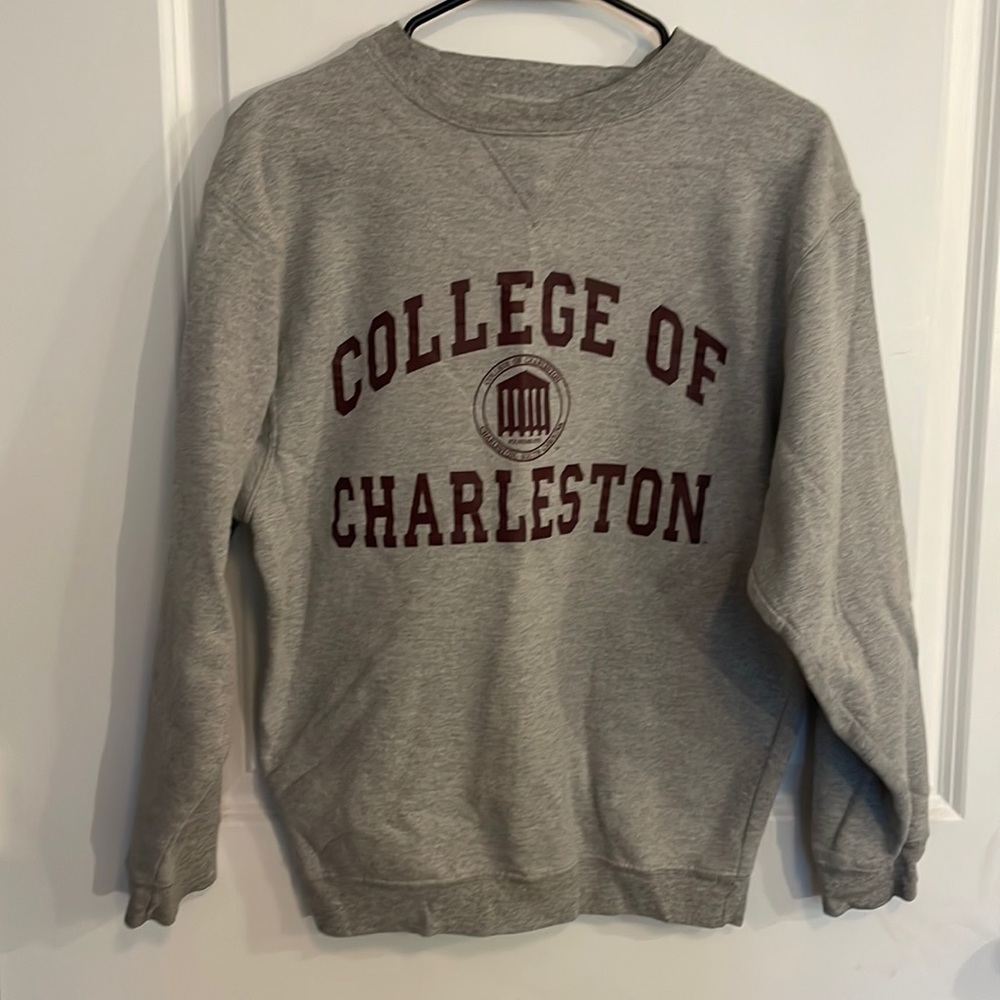 College of Charleston small grey crewneck sweater
